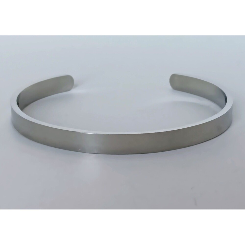 6 mm Stainless Steel "Daughters of the King" Message Engraved Cuff Bracelet 7 in